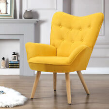Upholstered Orthopedic Wingback Fabric Armchair Tub Chair Single Sofa Bedroom UK