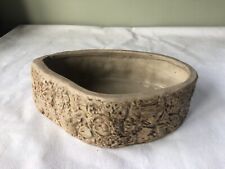 Hillstonia Stoneware Rustic Bark style Organic Shape Planter 22cm x  15cm