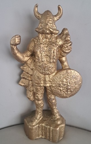 Vintage painted metal viking - vintage,