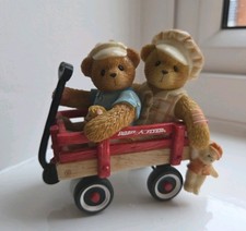 Cherished Teddies BOOKER AND FLETCHER 786861, Radio Flyer Figurine, Boxed, Rare