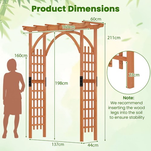 Wooden garden arch arbor - wooden,