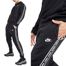 Nike Mens Tracksuit Fleece Set Black Hoodie Joggers Sweatpants Hoody Bottoms New