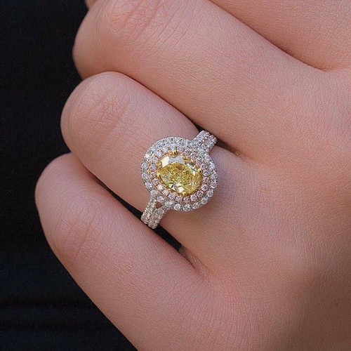 2ct oval lab created canary - 2ct,
