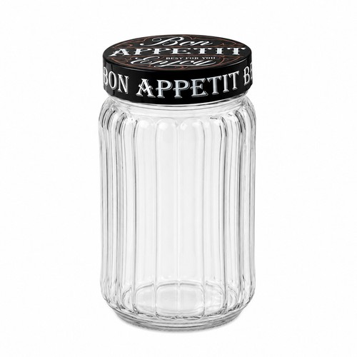 Glass jar 25l black - black, bon