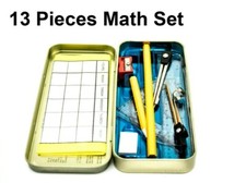 GEOMETRY SET MATHEMATICAL INSTRUMENTS SET TIN CASE GEOMETRY STATIONERY SET BOX 