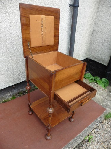Art deco walnut sewing table - art,
