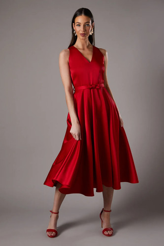 Coast red midi dress womens - coast,