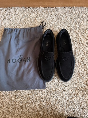 Mens tods black suede loafers - black,