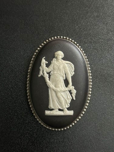 Wedgwood black jasperware - jasperware, oval