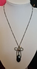 Ribbon and Asher Charm Pendant Necklace 