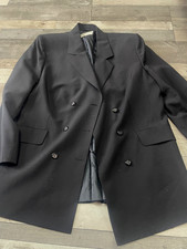 ladies HENSEL & MORTENSEN Womens black Blazer Jacket size 18 linea classica