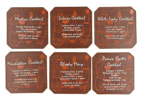 Vintage cocktail coasters - vintage,