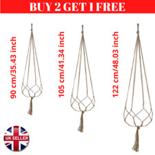 Hand Made Macrame Plant Hanger Planter Pot Holder Hanging Jute Rope 90cm Vintage