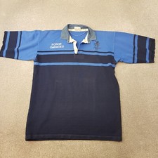 Vintage Aberystwyth Mens Rugby Shirt Medium Blue 90s Jersey Wales Clwb RFC