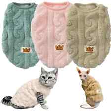 Soft Cozy Cat Clothes Winter Warm Fleece Costume Autumn Sphynx Vest Sweater UK