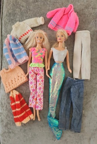Two barbie dolls - two, &