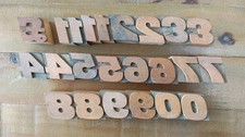 Antique Printers Letterpress Numbers Wooden Blocks Vintage Printing