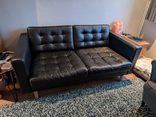 IKEA LANDSKRONA Two-seat sofa, Grann/Bomstad black/wood