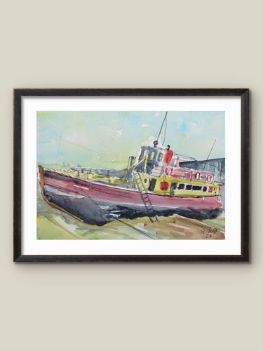 Original boat painting - a4,