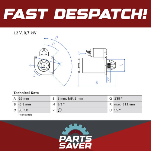 Starter motor fits - motor, citroen
