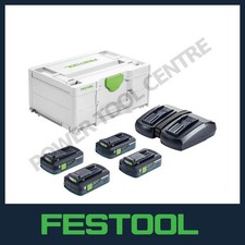 Festool 577105 Energy Set SYS 18v 4x4,0 Batteries TCL 6 Duo Charger In Systainer