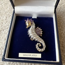 RH Seahorse Gold Plated Broach