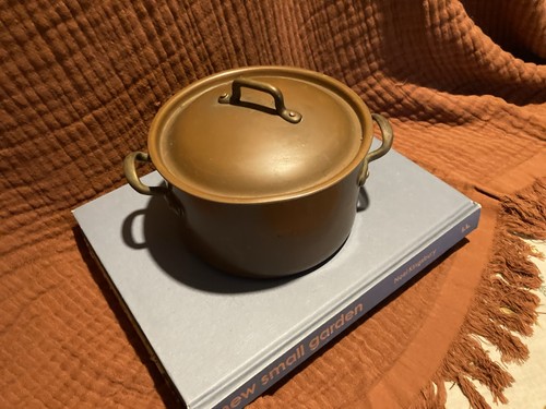 Antique copper pot with - copper,