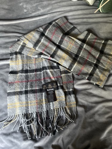 Barbour grey tartan wool - wool, scarf