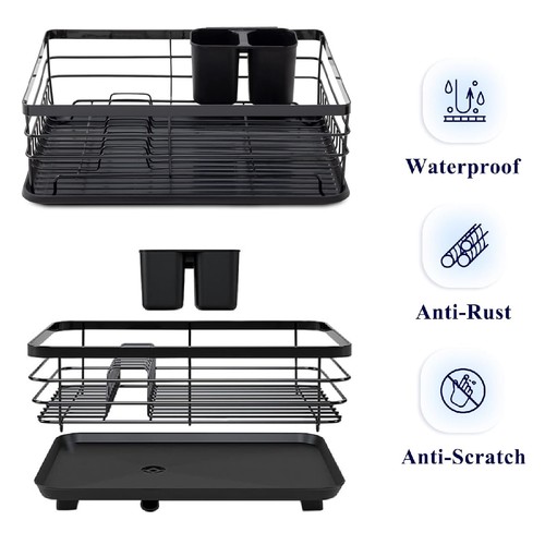 Kitchen dish drainer rack with - kitchen,