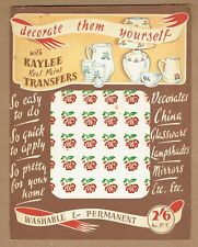 Attractive 1930s Kaylee ceramic transfers in the original packet.