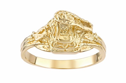 9ct yellow gold saddle ring - 9ct,