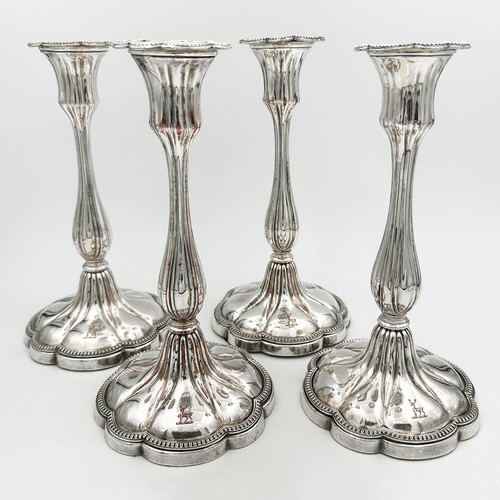 Set crested candlesticks - set, 9"