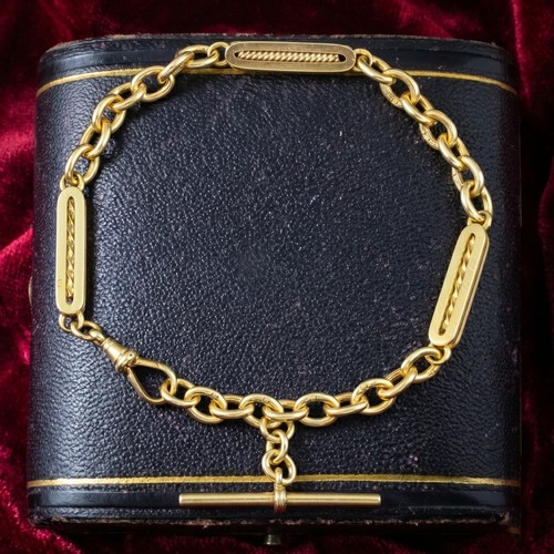Antique edwardian albert chain - edwardian,