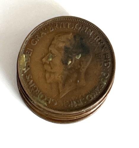 Vintage copper penny stack - copper,
