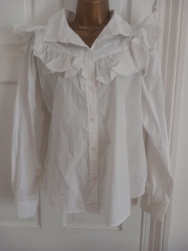 White ruffled frilllong - ruffled,