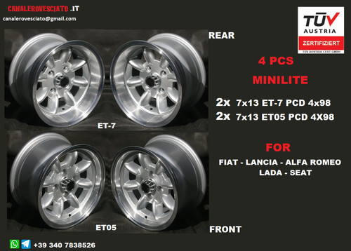 4x98 minilite alloy wheels - minilite,
