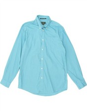 EDDIE BAUER Mens Wrinkle Resistant Relaxed Fit Shirt Medium Blue Check BC30