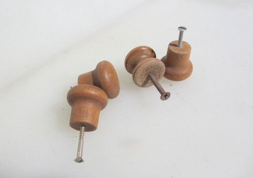 Vintage wooden dresser knobs - wooden,