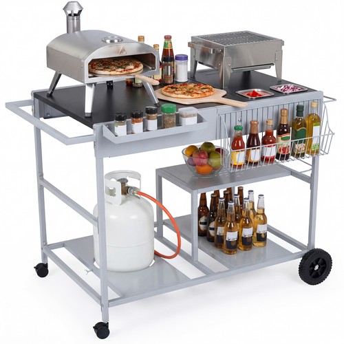Movable grill table - movable, pizza