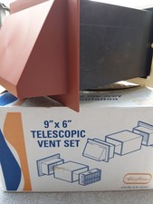 Airflow 9"x6" Telescopic Through Wall Vent Set With External Cowl Brown COTEL96