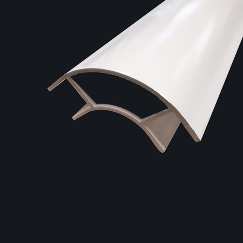 500mm white aluminium curved - 500mm,