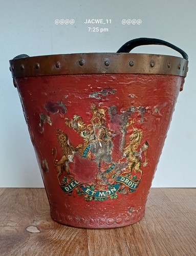 Georgian leather armorial fire - georgian,