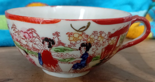 Vintage geisha tea cup - geisha,