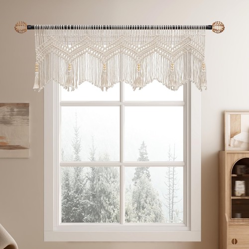 Boho valance macrame curtains - valance,