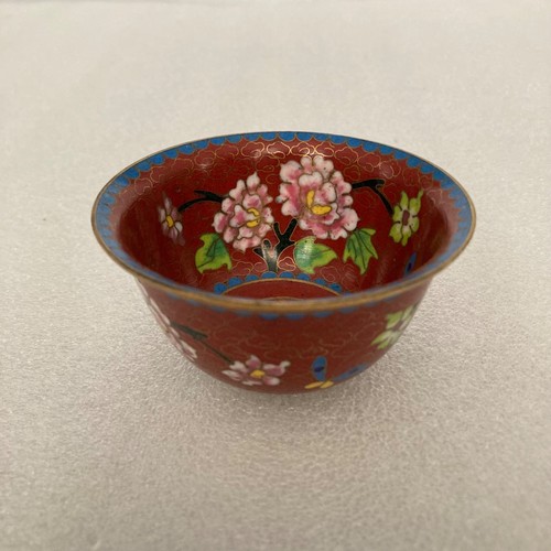 Small cloisonne bowl - -, rust