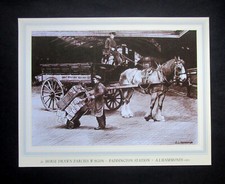 A HAMMONDS  11.2" x 8.7"  PADDINGTON RAILWAY PRINT  " HORSE DRAWN PARCEL WAGON "