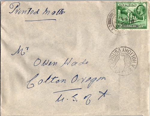 Cyprus 1937 cover - 1937, us