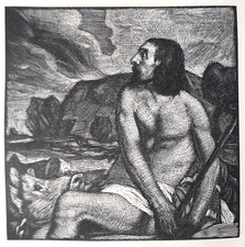 1897 WILLIAM STRANG R.A. (1859-1921)  ORIGINAL "WHITE LINE" WOODCUT INITIALLED