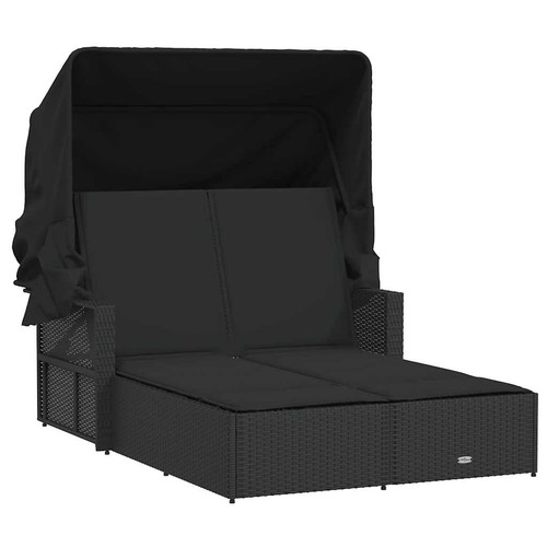 Double sun lounger with - double, canopy