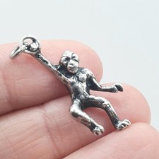 Antique Solid Silver Monkey